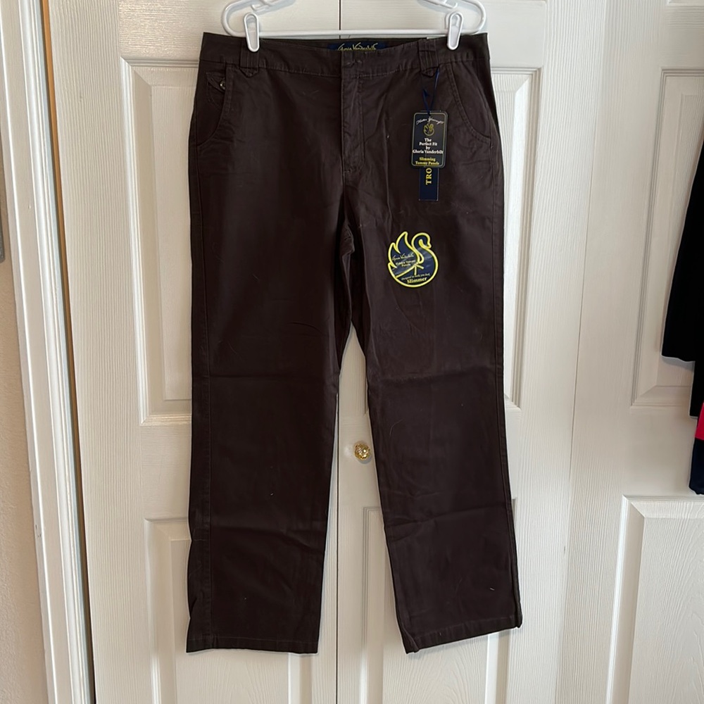 Gloria Vanderbilt Wide Leg Pants in Dark Brown